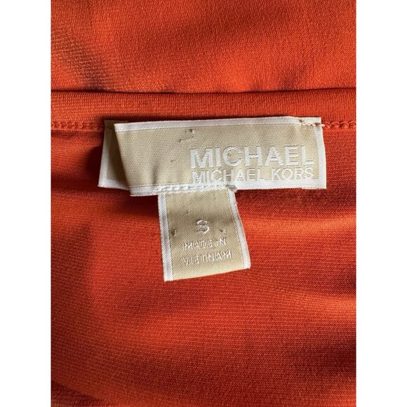 Michael Kors Cold Shoulder Chain Detail Blouse Top Orange S - Picture 4 of 5